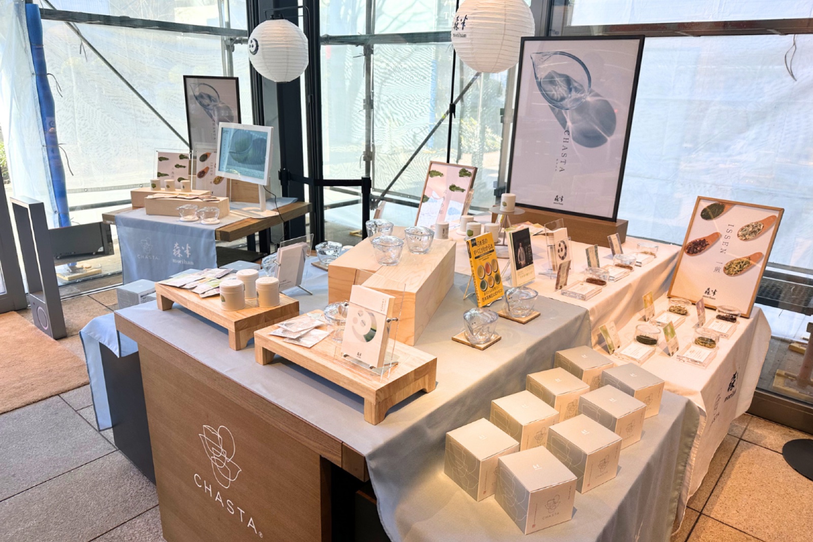 代官山T-SITEで開催されたCHASTA POPUPのブース